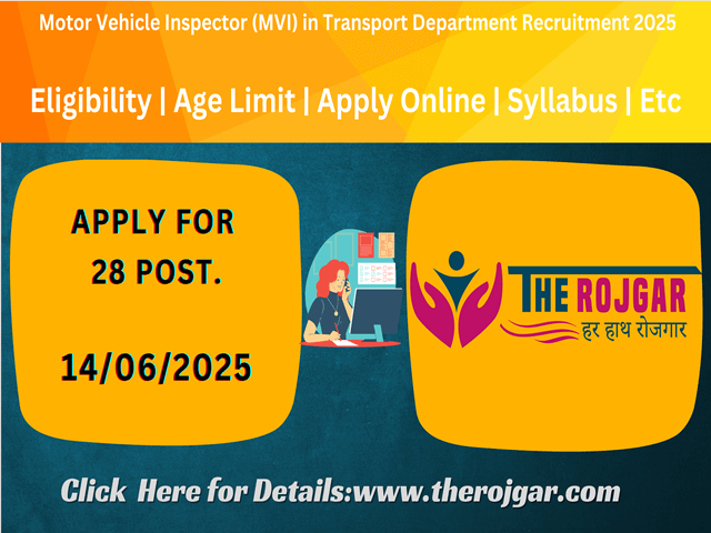 Bihar BPSC Motor Vehicle Inspector (MVI) 2025 Online for 28 Post.